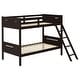 preview thumbnail 47 of 72, Littleton Transitional Wood Bunk Bed with Slatted Mattress Twin Over Twin - Espresso
