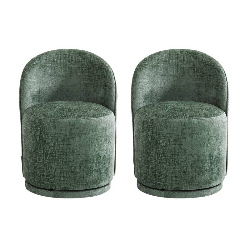 UIXE 2 Set Modern Upholstered Swivel Armless Side Dining Chairs