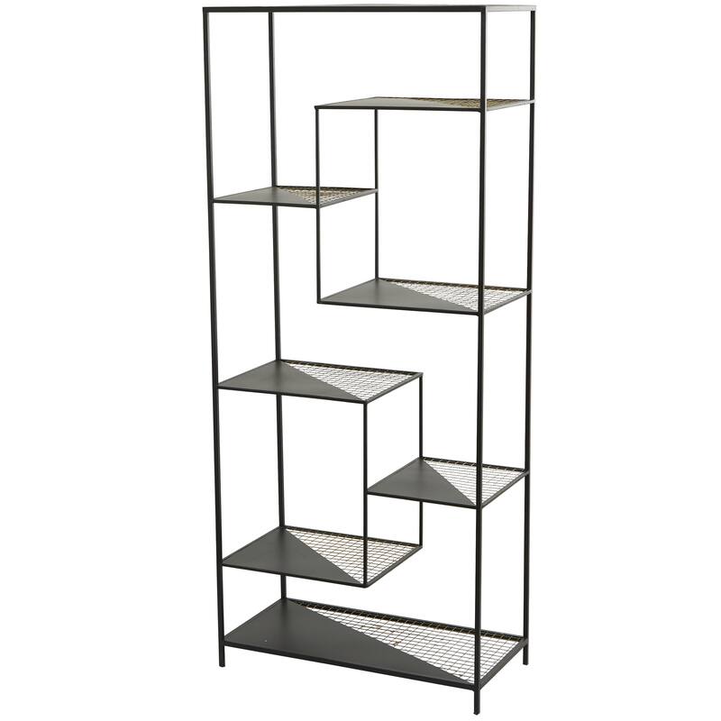 Metal 8 Shelves Shelving Unit - Black - Roche River Decor - Black