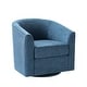 preview thumbnail 21 of 106, Cuenca Modern Living Room Wooden Upholstered 360° Swivel Barrel Chair with Metal Base and Wide Backrest