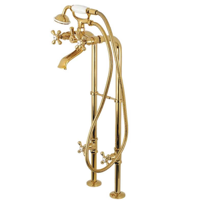 Traditional Freestanding Tub Faucet with Supply Line and Stop Valve