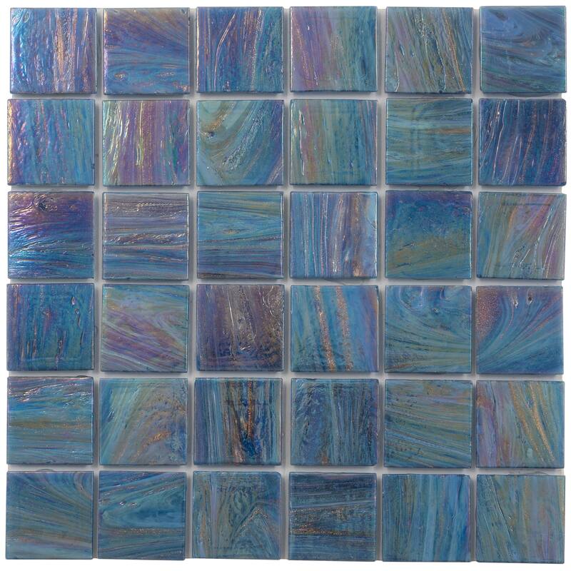 Apollo tile 12" x 12" Celestial Glossy Midnight Blue Glass Tile (10 sq ft/case) - 10 Pack