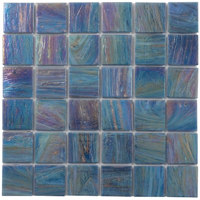 Apollo tile 12" x 12" Celestial Glossy Midnight Blue Glass Tile (10 sq ft/case) - 10 Pack