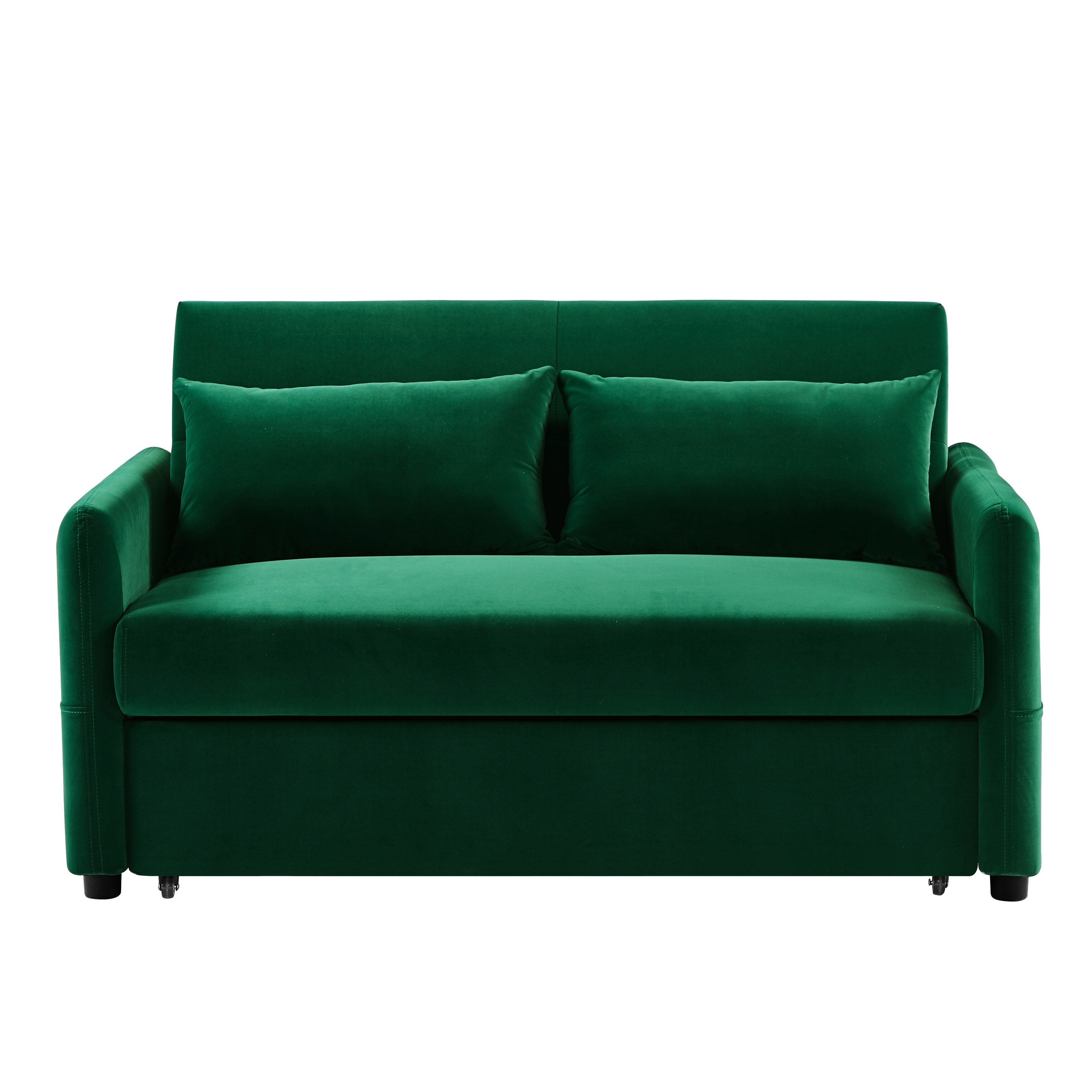 Velvet Loveseat Sofa with Pull Out Bed and 2 Pillow Bed Bath & Beyond