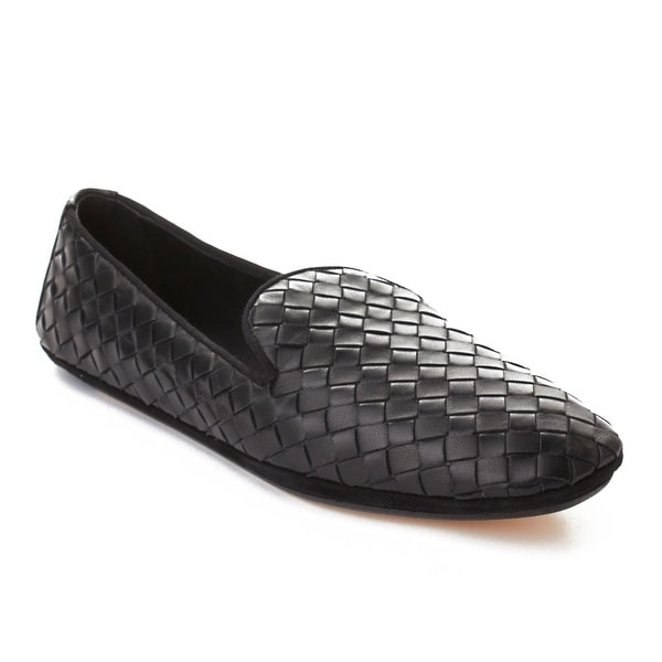 Bottega Veneta Men's Intrecciato Leather Loafer Shoes Black