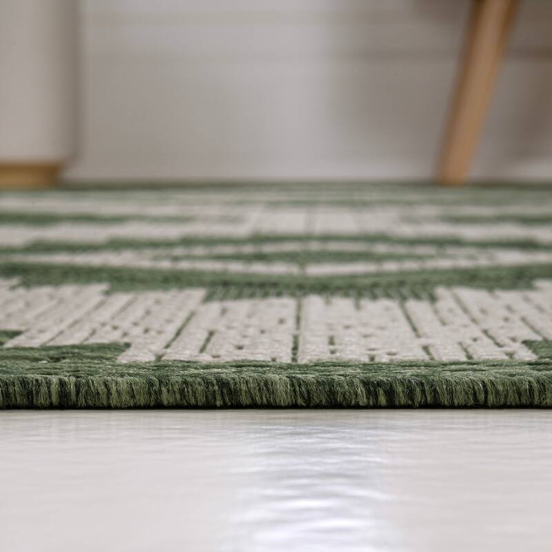 JONATHAN Y Aimee Geometric Moroccan Diamond Black/Cream Indoor/Outdoor Area Rug