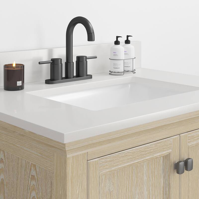 CRAFT + MAIN QZ31224R 31" Quartz Vanity Top with Backsplash and