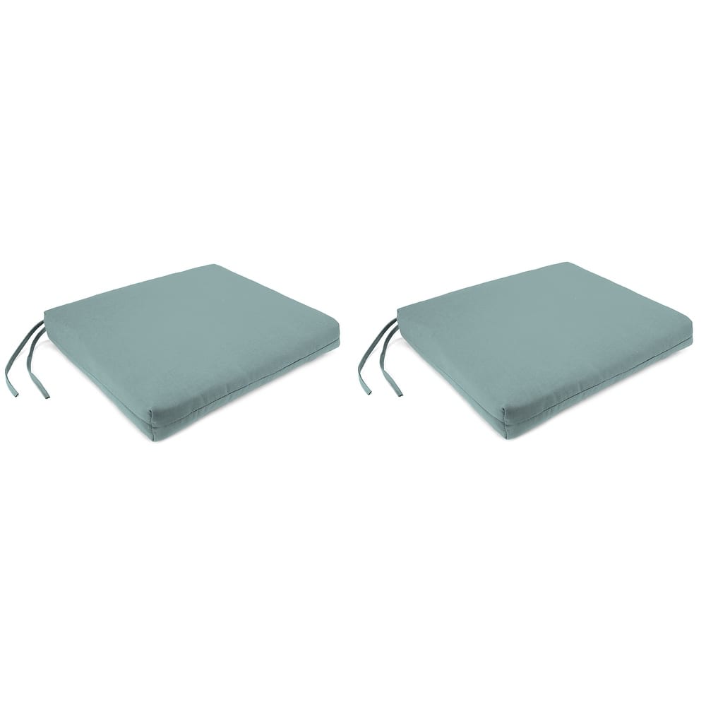 Sunbrella 19" x 17" Outdoor Seat Cushion with Ties - Set of 2 - 19" W x 17" L x 2" H