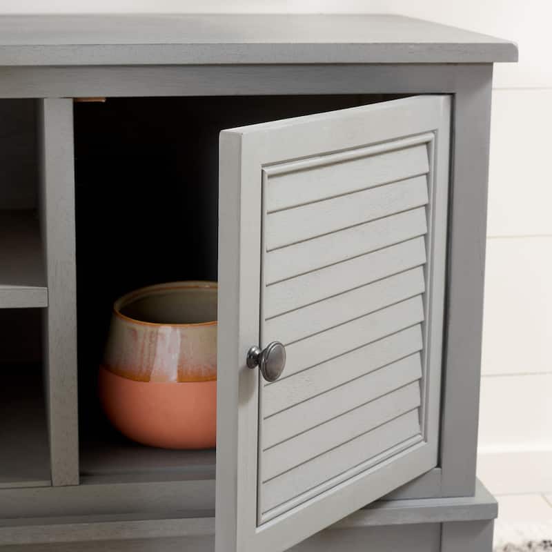 SAFAVIEH Caitlyn 2 Door 1 Shelf Media Stand - 47" W x 16" D x 20" H - 47Wx16Dx20H - Distressed Grey