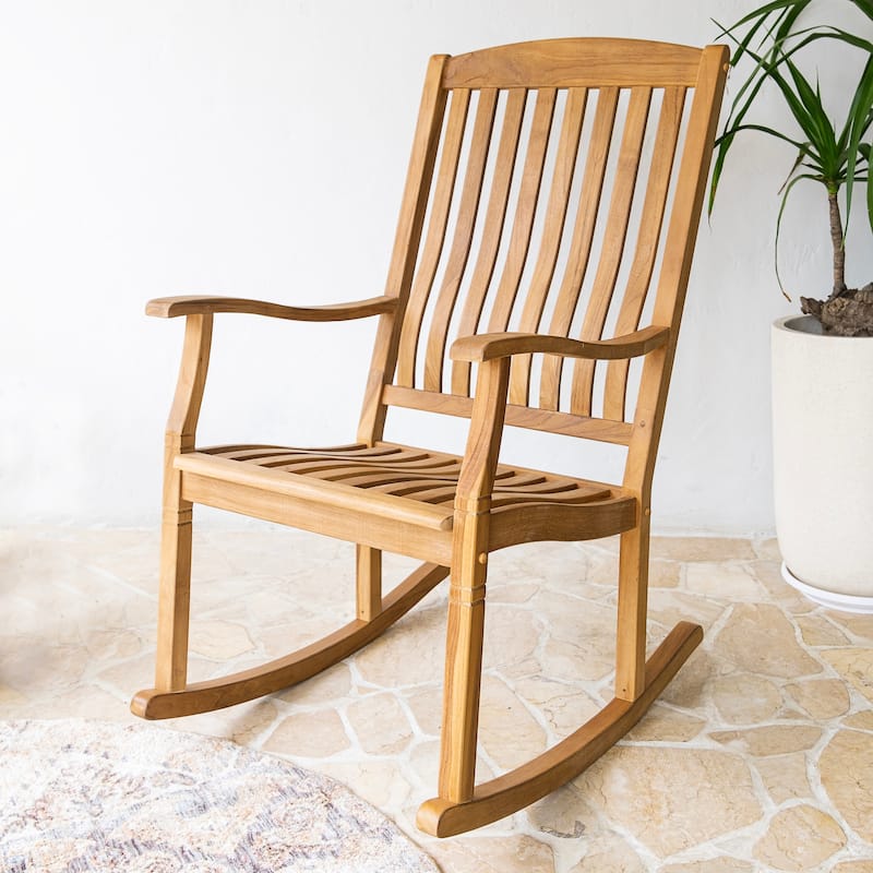 Cambridge Casual Clovis 3-piece Teak Outdoor Rocking Chair Set
