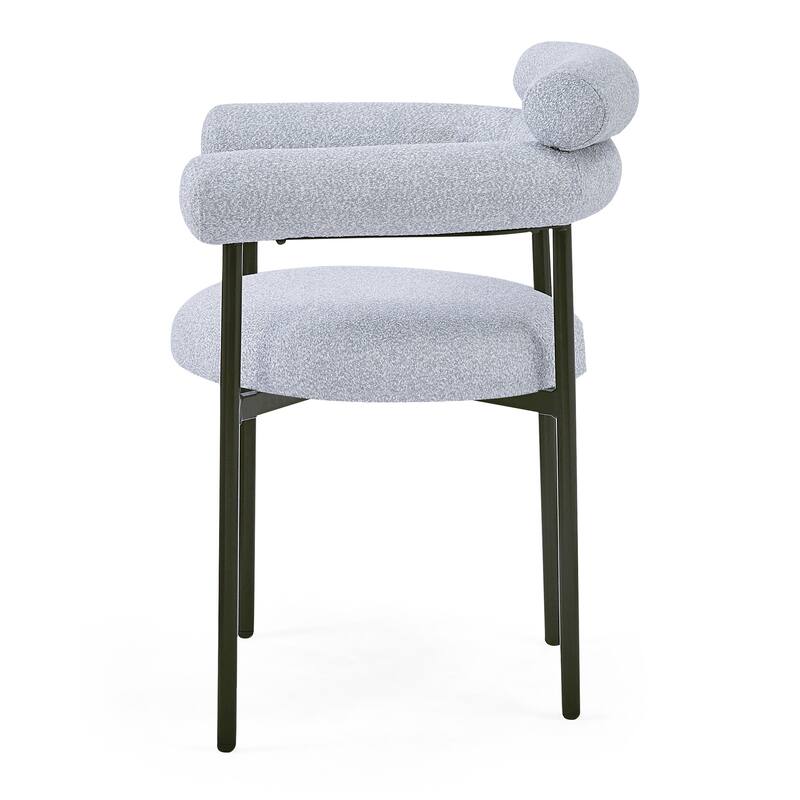 Modern Set of 2 Dining Chairs with Armrests, Padded Seat Backrest, Metal Legs for Dining Room Living Room and Café