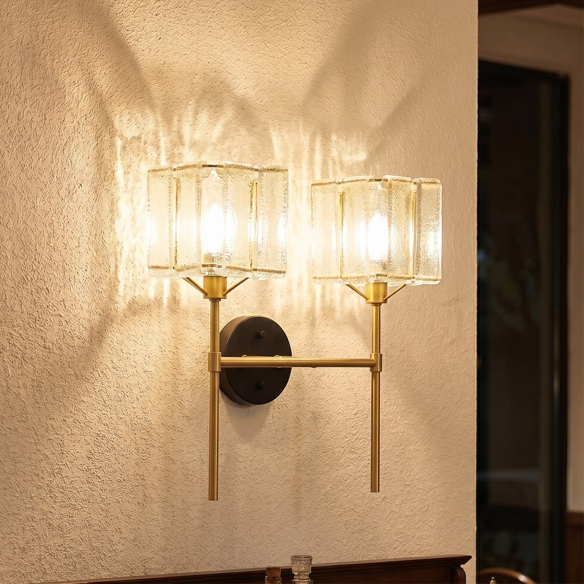 1-Light/ 2-Light Glass Frosted Shade Metal Wall Sconce