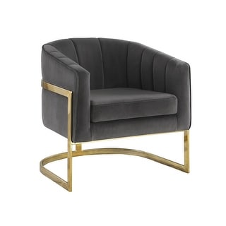 Accent Chair With Metal Frame In Dark Grey And Gold - Bed Bath & Beyond ...