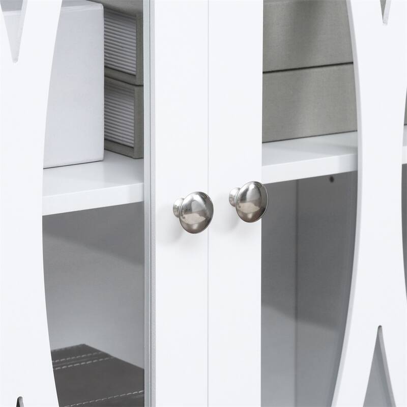 Buffet Cabinet with 3 Tempered Glass Door and Adjustable Shelf