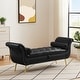 preview thumbnail 4 of 65, Armed Ottoman Bench PU Leather Bench Button Tufted Sofa Stool Bench Footrest Stoolfor Entryway, Living Room and Window