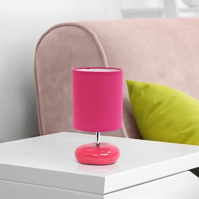 Stone Bedside Table Lamp - 10.25" - Pink