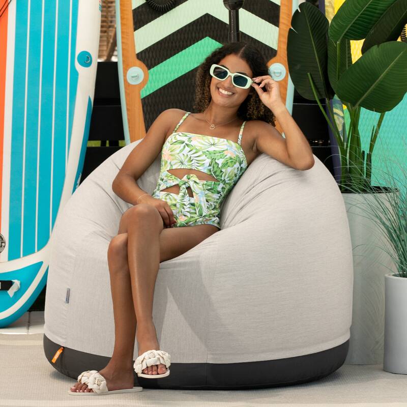 Jaxx Palmetto Sunbrella Bean Bag Patio Chair - Flax