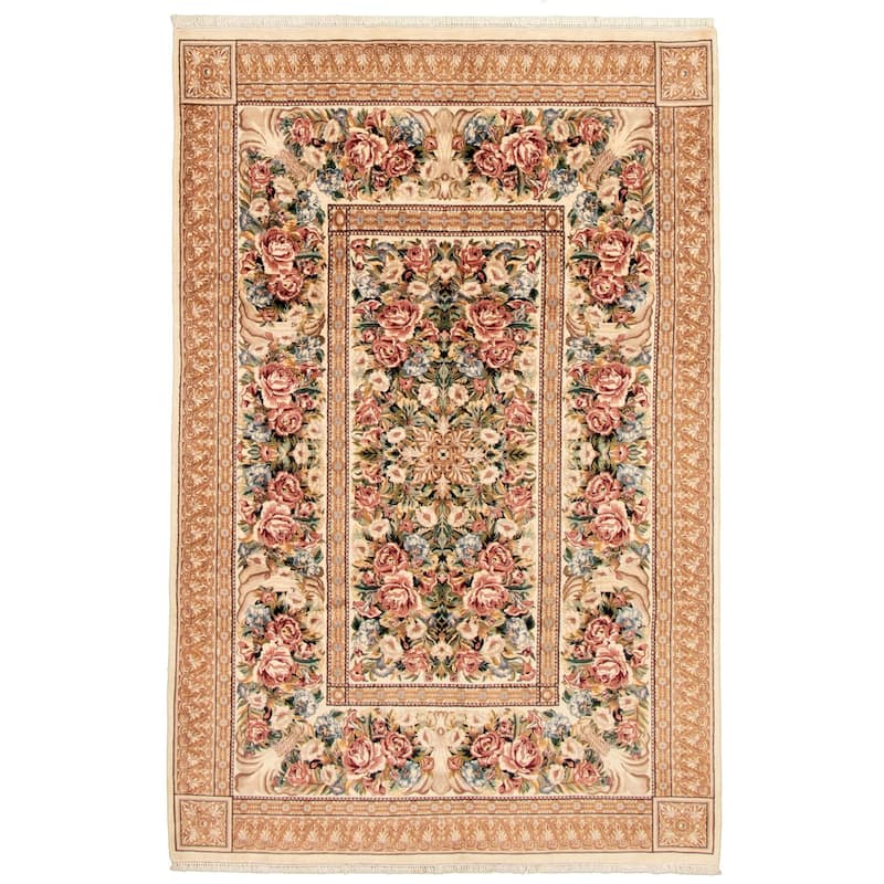 Hand-knotted Double Knot Cream Wool Rug - Bed Bath & Beyond - 31416477