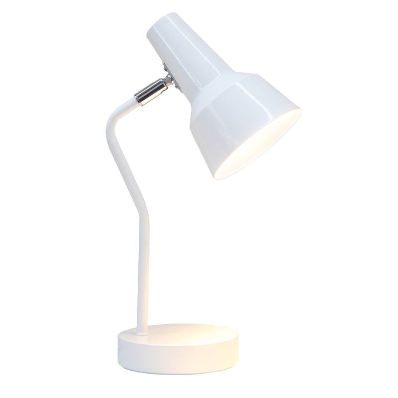 Desk Lamp with Cone Shade and Gooseneck - 15.25" - White