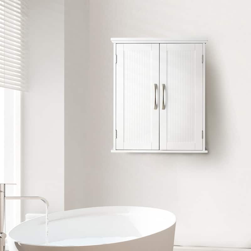 Teamson Home Newport Removable Two-Door Wall Cabinet - 20.0" L x 7.01" W x 24.02" H