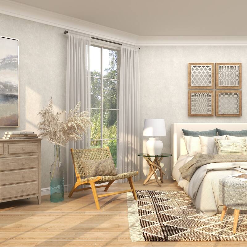 Teak Wood Living Room Accent Chair with Leather or Woven Cane Seat