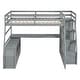 preview thumbnail 3 of 44, Full Size Loft Bed Kids Bed with Drawers ,Shelves and Desk
