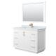Option White, Bronze Trim, Carrara Marble Top