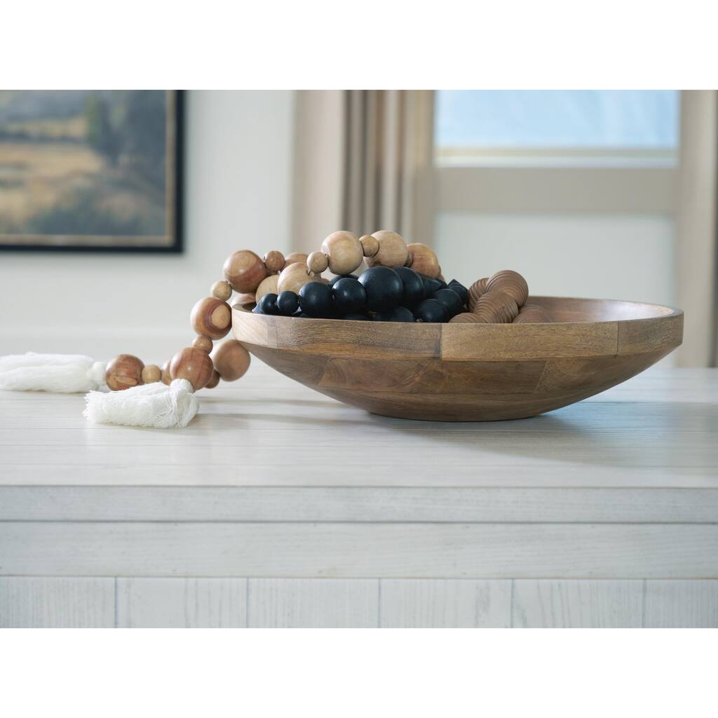 Signature Design by Ashley Clayburg Natural Brown Bowl - 20"W x 20"D x 5"H