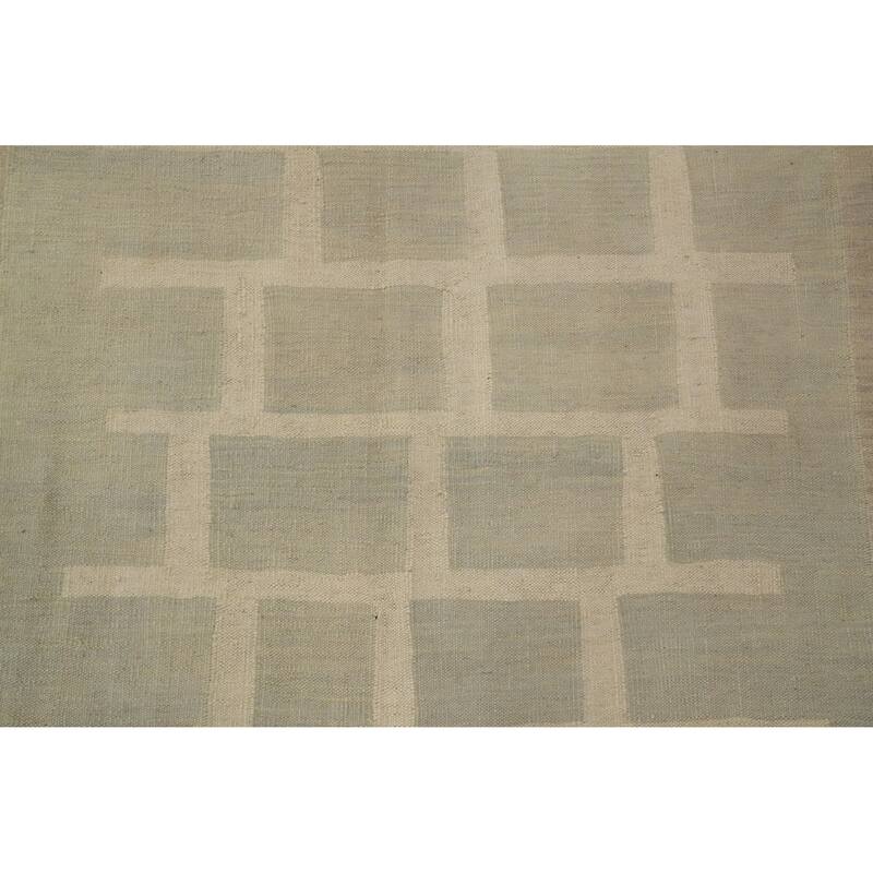 Hand Woven Oriental 100% Wool Carpet Southwestern Tribal Multi-Colored Kilim Area Rug - 12' 2'' X 9' 1''