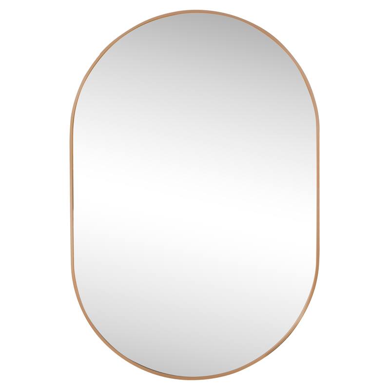 24 in. W x 36 in. H Medium Oval Metal Framed Wall Mirror - 36 H x 24 W x 0.73 D