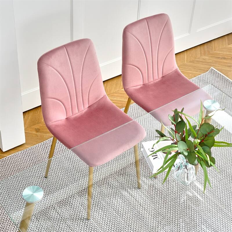 Modern Dining Chair with Gold Metal Legs (Set of 4)