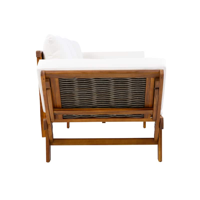 Christopher Knight Home - Teak Haven Outdoor Wooden Wicker Daybed with Adjustable Armrests