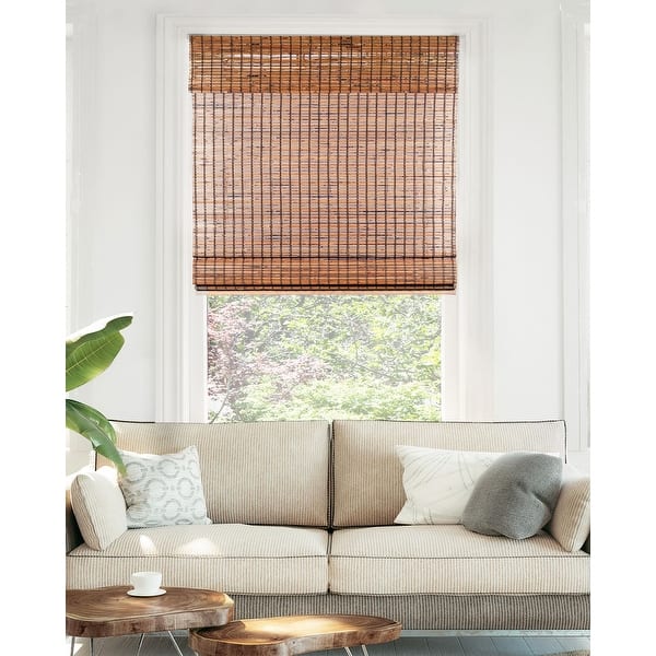 slide 33 of 46, Chicology Cordless Bamboo Light-filtering Roman Shades 23"W X 64"H - Beaver