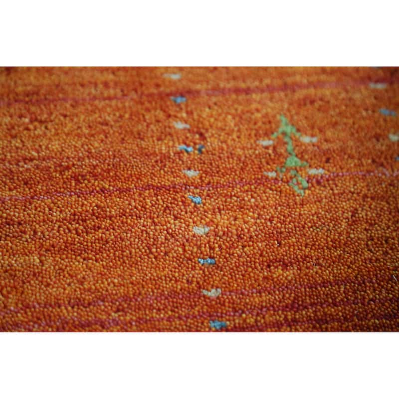 Gabbeh Indian Area Rug Hand-Knotted Tribal Oriental Wool Carpet - 4'10" x 7'7"