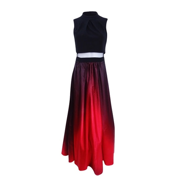 red to black ombre dress