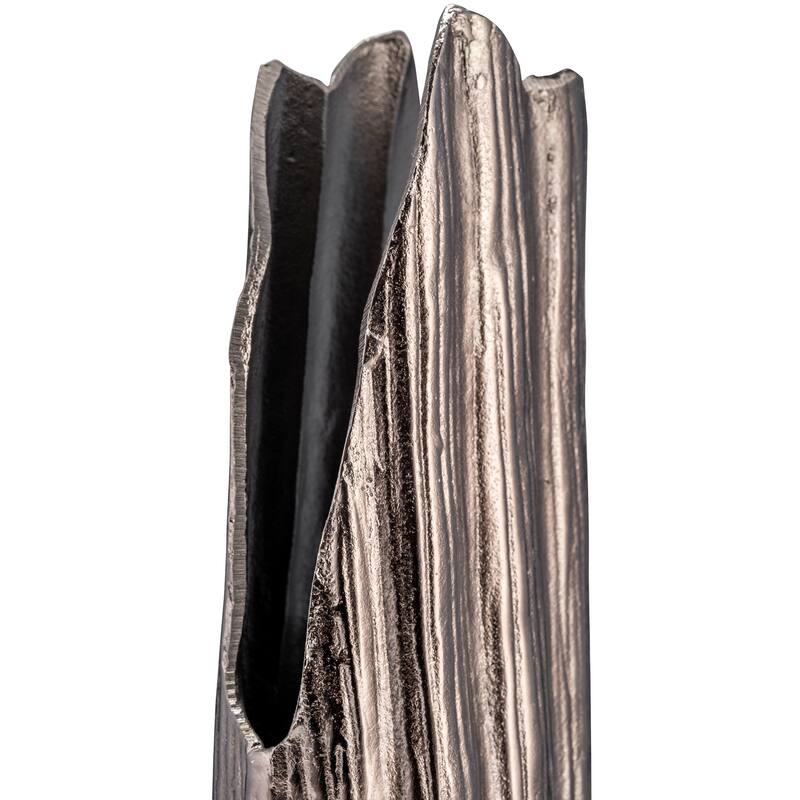Sagebrook Home Modern Textured Metal Abstract Ridged Vase