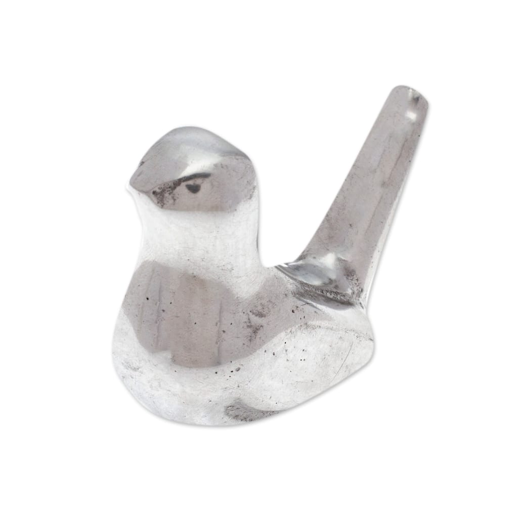 Novica Handmade Shining Dove Pewter Ring Holder