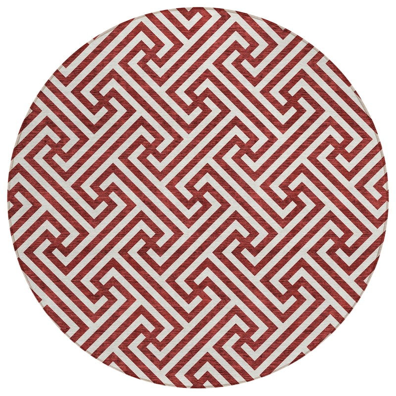 Machine Washable Indoor/ Outdoor Chantille Modern Geo Rug