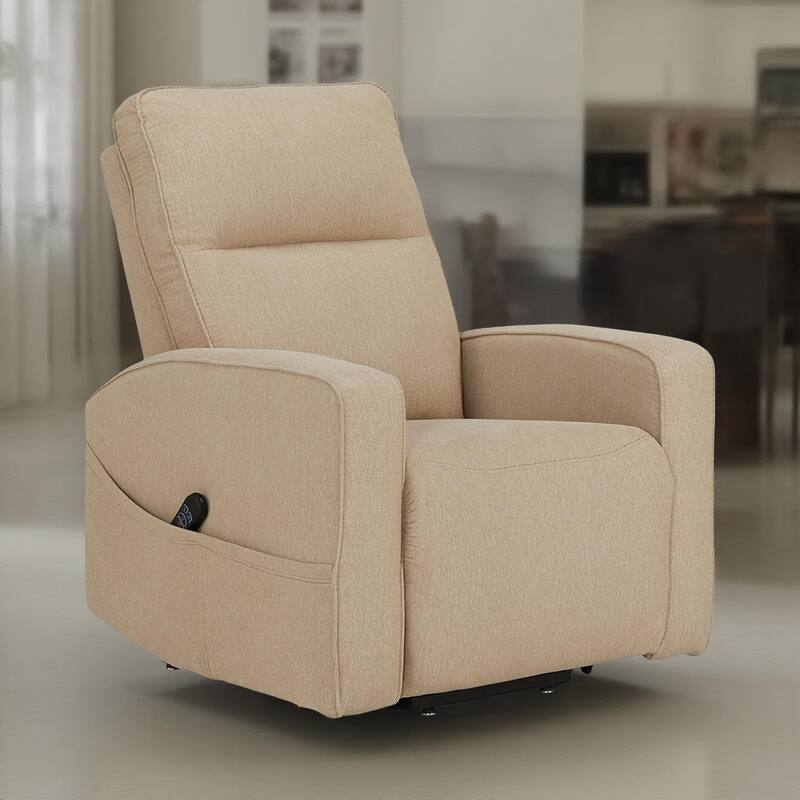 Lawson Power Lift Recliner Chair, Taupe Polyester, Soft Foam Cushioned