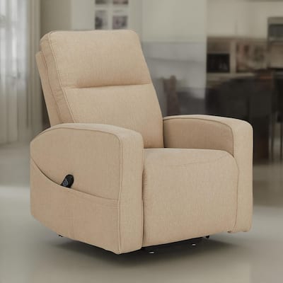 Lawson Power Lift Recliner Chair, Taupe Polyester, Soft Foam Cushioned