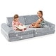 preview thumbnail 6 of 5, 8 pcs Modular Kids Toddler Glow-in-Dark Play Sectional Sofa w/Handles Grey