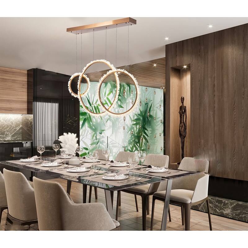 3-Light Gold LED Chandelier With Clear Crystal Accents - Overstock ...