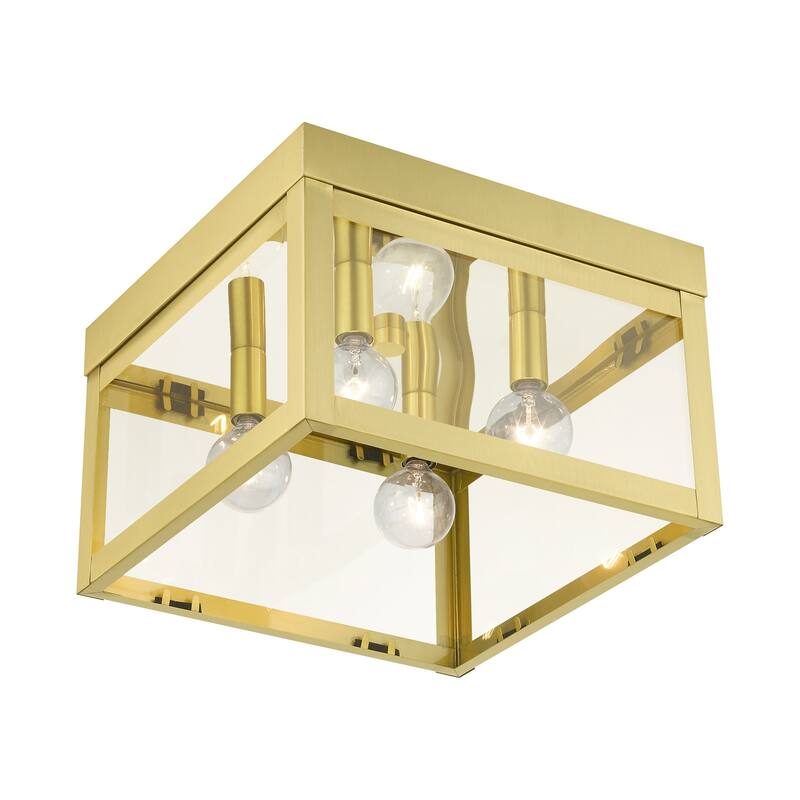 Livex Lighting Nyack 4 Light 11" Wide Flush Mount Square Ceiling