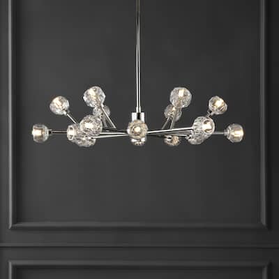 SAFAVIEH Couture Breyer Crystal Sputnik Chandelier. - 35 IN W x 21 IN D x 21 / 51 IN H