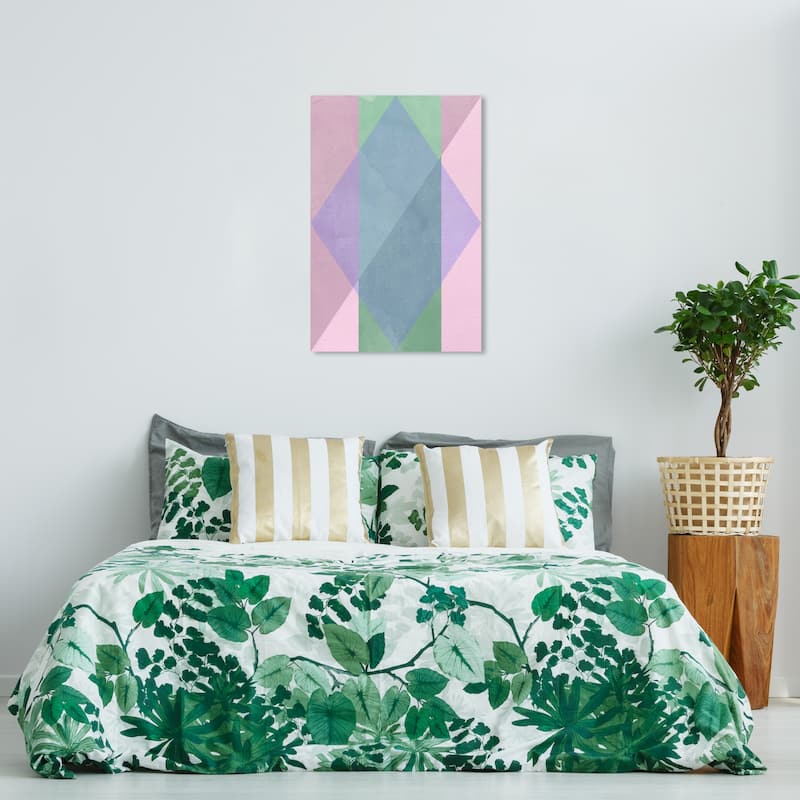 Wynwood Studio Canvas Abstract GEOMETRIC POP II Pink and Light Pink Mid-Century Modern Wall Art Canvas Print - 36 x 24
