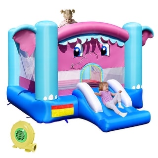 Gymax Inflatable Bounce House 3-in-1 Elephant Theme Inflatable Castle - See Details