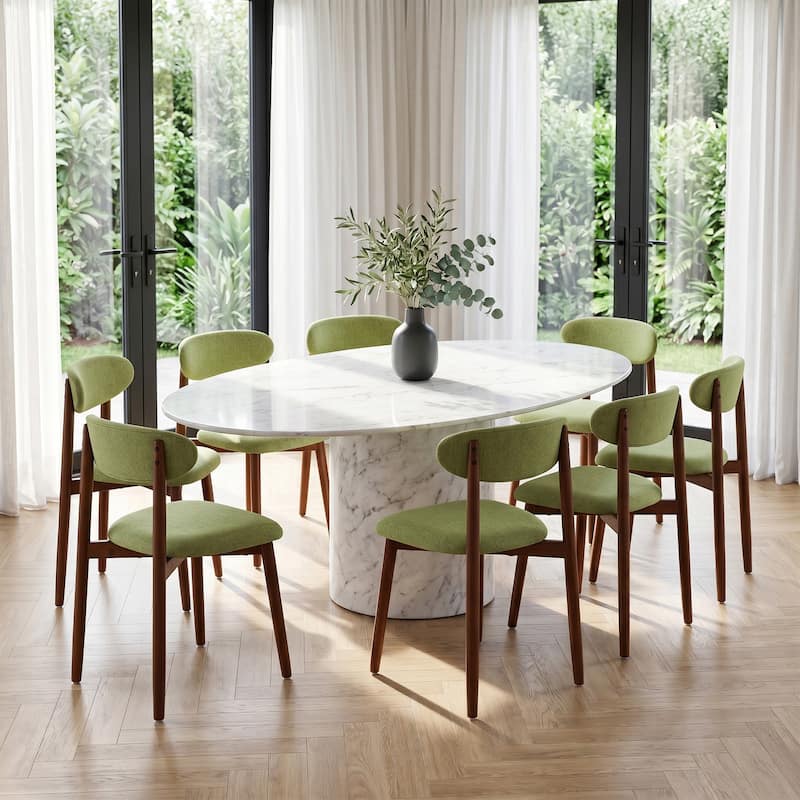 Modern Upholstered Linen Kitchen Dining Chair