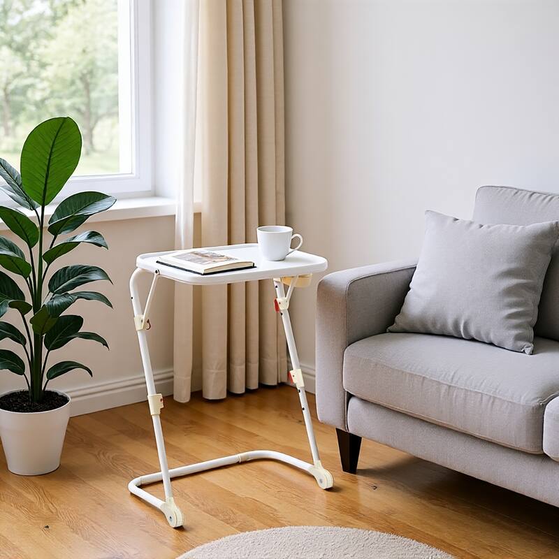 Portable Study Desk with Cup Holder Adjustable Folding for Home, Office,Foldable, Stable, Lightwelght, Storage