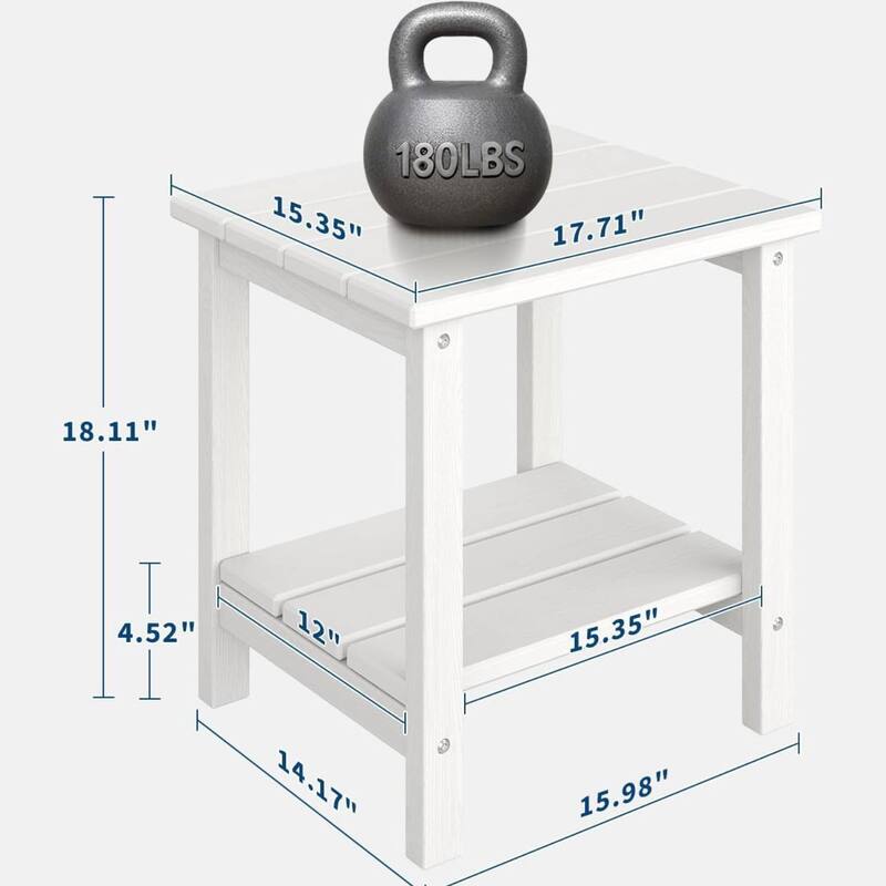 18 x 15 inch Adirondack Outdoor Patio Side Table, End Table for Patio Pool Deck - N/A