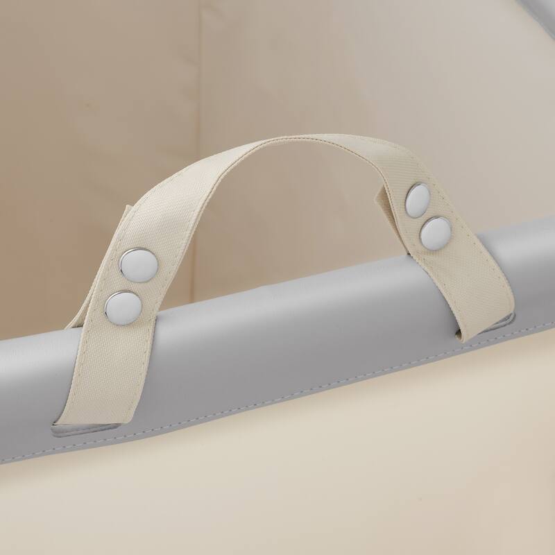 Commercial Large Rolling Canvas Bin Laundry Hamper on Wheels White